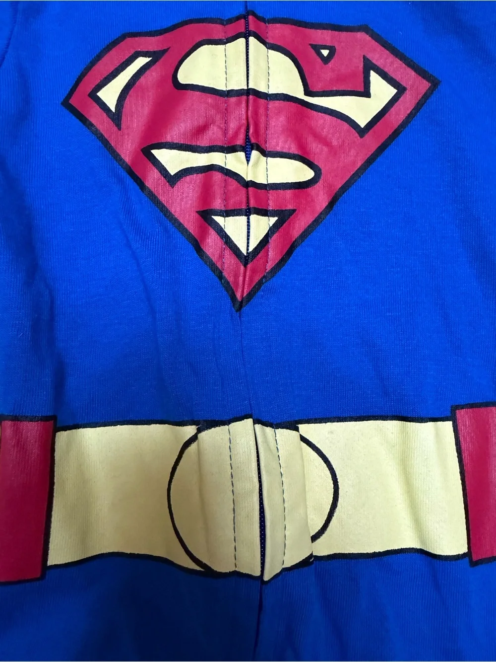 NWT! Superman Red & Blue Hooded pajamas/ Costume Size 3-6 Months